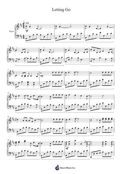 Letting Go Sheet Music by Foxniel-Arr.Molsham