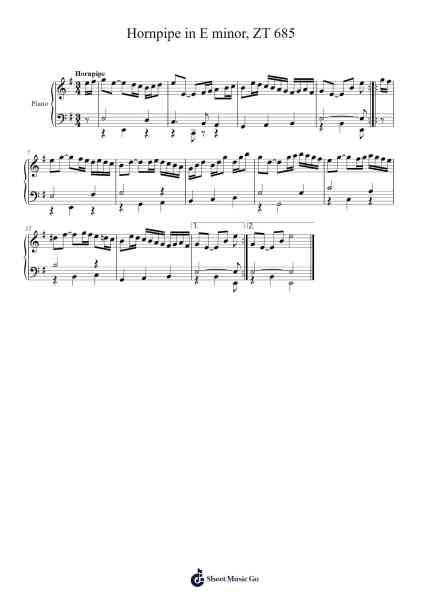 Hornpipe in E Minor, ZT 685 Sheet Music by Henry Purcell-Arr.Lizly Hojo