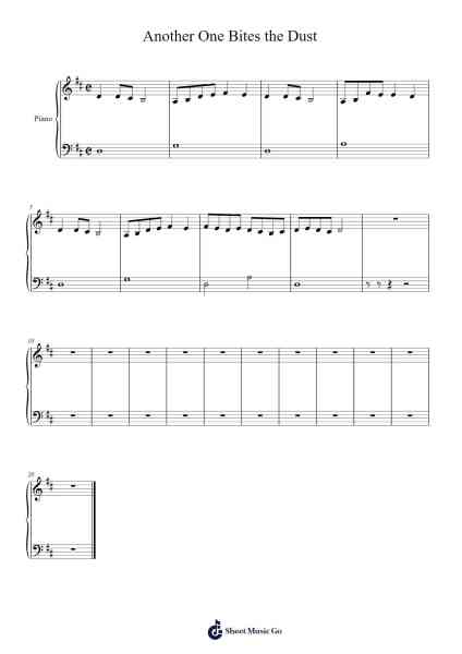 Another One Bites the Dust Sheet Music by Queen-Arr.Cherlius Bunearl
