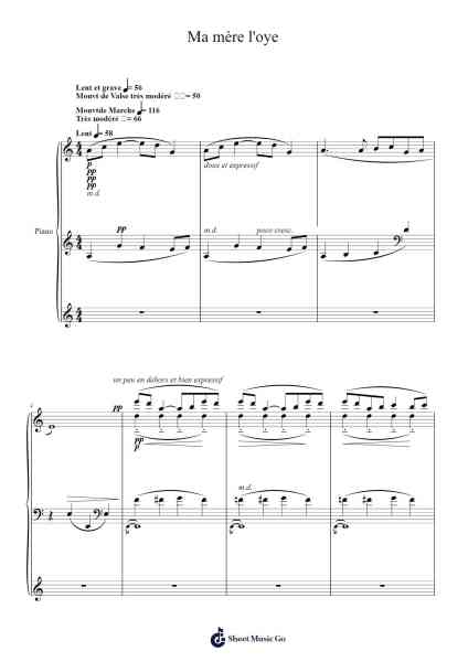 Ma mère l'oye (for solo piano) Sheet Music by Maurice Ravel-Arr.Glennxon Gachloe