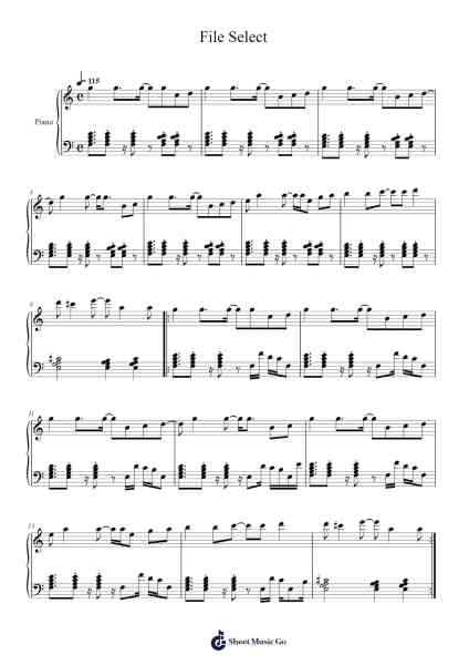 Kirby Squeak Squad - File Select Sheet Music by Misc Computer Games-Arr.Blithephne