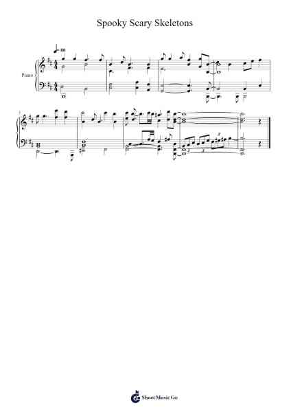 Spooky Scary Skeletons Sheet Music by Andrew Gold-Arr.Hoywoolf Lindses
