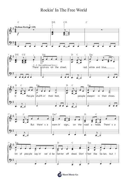 Rockin' In The Free World Sheet Music by Pearl Jam-Arr.Annnat Keclair