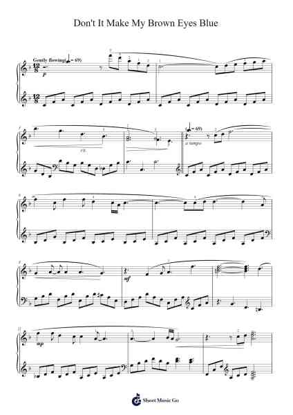 Don't It Make My Brown Eyes Blue Sheet Music by Crystal Gayle-Arr.Windict