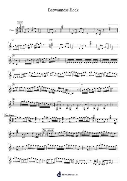 Batwanness Beek Sheet Music by Salah El Sharnoubi-Arr.Diaphil
