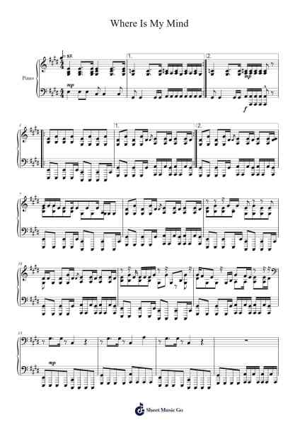 Where Is My Mind Sheet Music by Pixies-Arr.Caerwood Belch