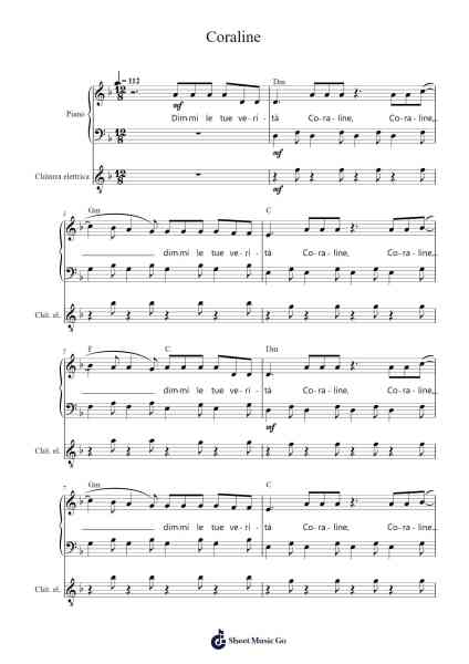 Coraline Sheet Music by Måneskin-Arr.Raemen