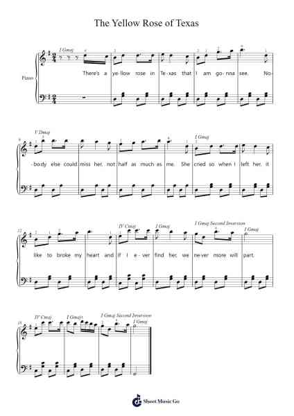 The Yellow Rose of Texas Sheet Music by Misc Traditional-Arr.Luda Gaian