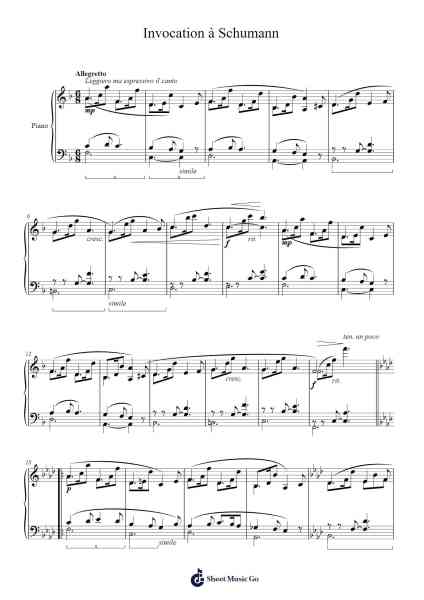 En vacances (Book 1): Invocation à Schumann Sheet Music by Déodat de Séverac-Arr.Stonelian Chantham