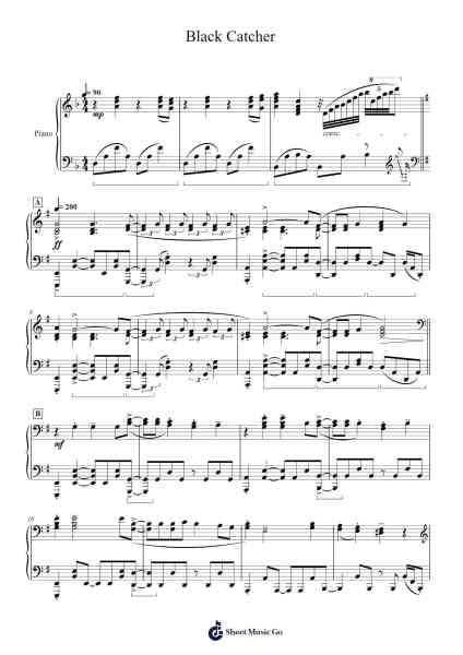 Black Catcher Sheet Music by Vickeblanka-Arr.Jeamescooke Graker