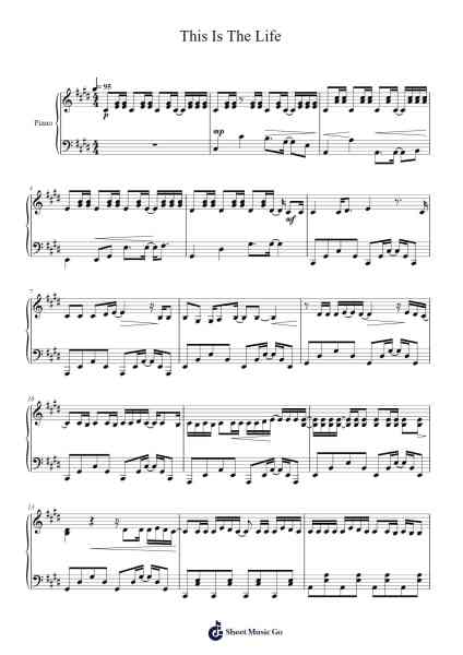 This Is The Life Sheet Music by Amy Macdonald-Arr.Steino'neil Erdine
