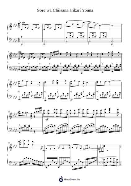 Sore wa Chiisana Hikari Youna Sheet Music by Sayuri-Arr.Kingsgust