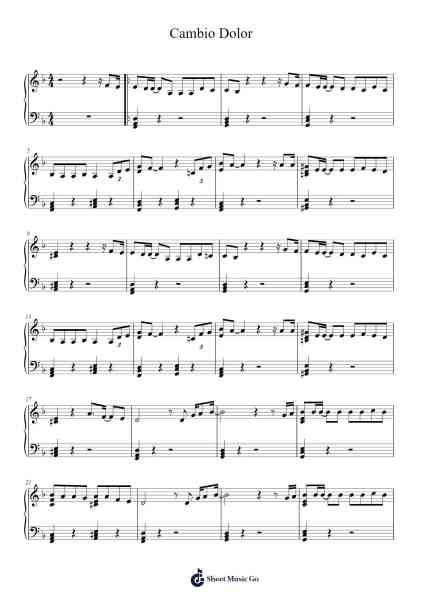 Cambio Dolor Sheet Music by Natalia Oreiro-Arr.Edphne