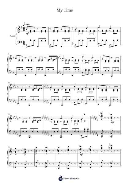 My Time Sheet Music by bo en-Arr.Spenborg