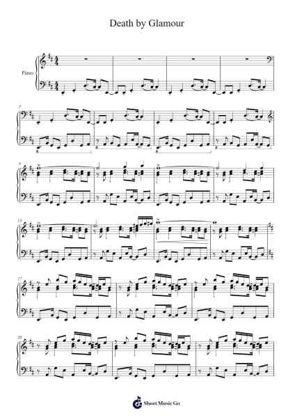 Death by Glamour Sheet Music by Toby Fox-Arr.Minmeg Bobfax