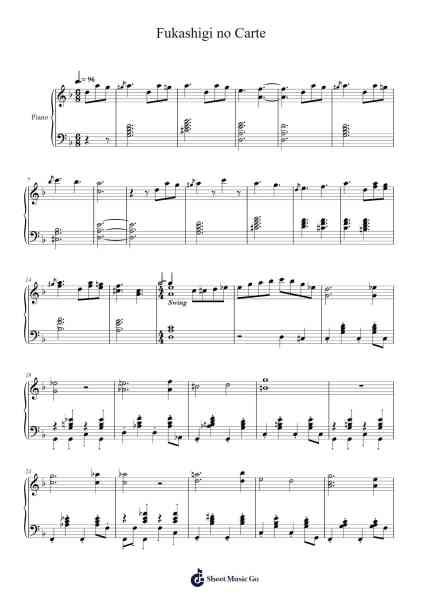 Fukashigi no Carte Sheet Music by Asami Seto/Nao Touyama/Atsumi Tanezaki/Maaya Uchida/Yurika Kubo/Inori Minase-Arr.Nanriah Obrook