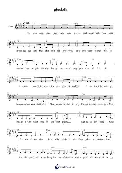 abcdefu Sheet Music by GAYLE-Arr.Quinncol