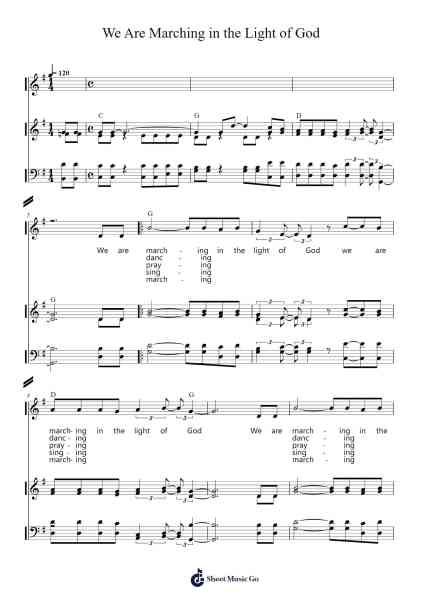 We Are Marching in the Light of God Sheet Music by Bobtab-Arr.Georpir Manback