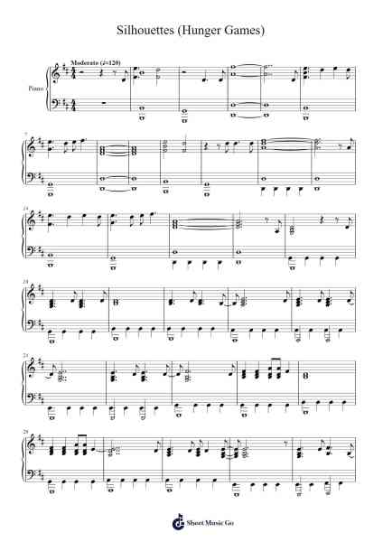 Silhouettes (Hunger Games) Sheet Music by Of Monsters And Men-Arr.Haleale Quildy