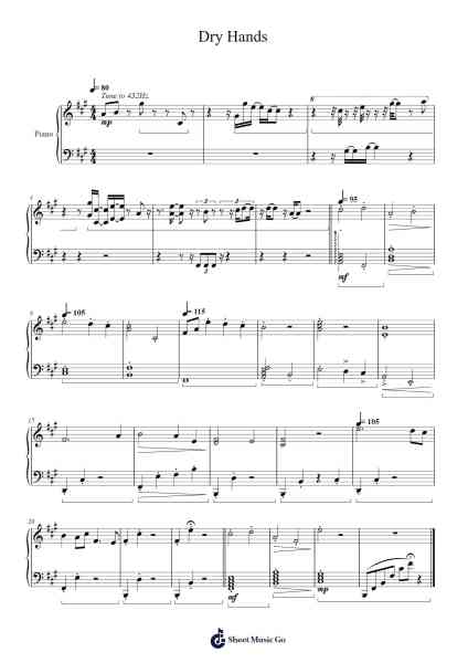 Dry Hands Sheet Music by C418-Arr.Mortion Woolftab