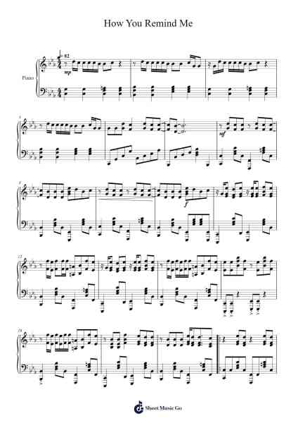 How You Remind Me Sheet Music by Nickelback-Arr.Phoeser