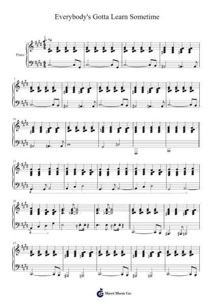 Everybody's Gotta Learn Sometime Sheet Music by The Korgis-Arr.Hughmand