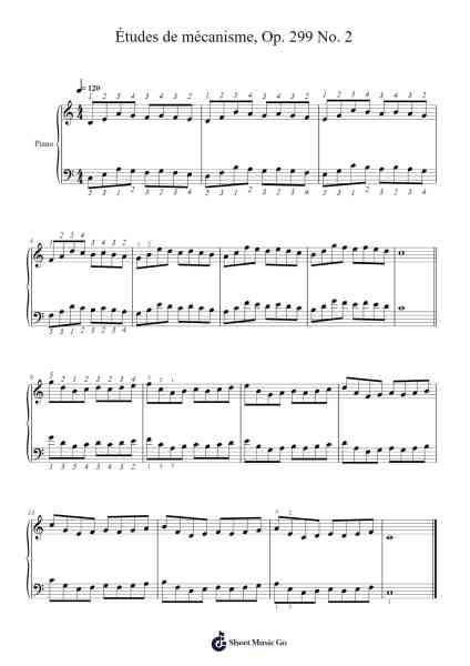 Études de mécanisme, Op. 299 No. 2 Sheet Music by Charles-Louis Hanon-Arr.Bownio Elroytier