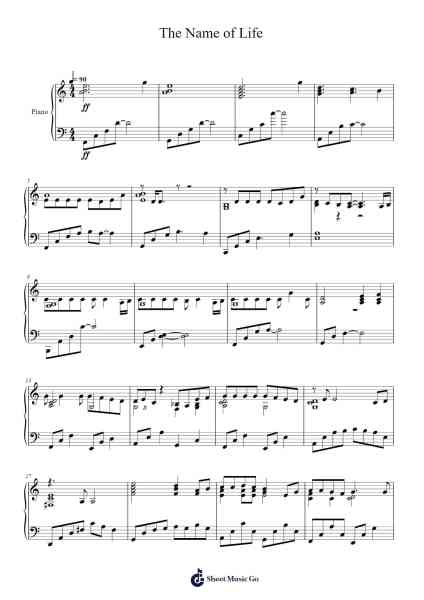 The Name of Life Ноты для фортепиано от Joe Hisaishi-Arr.Fowdict Deanpaul