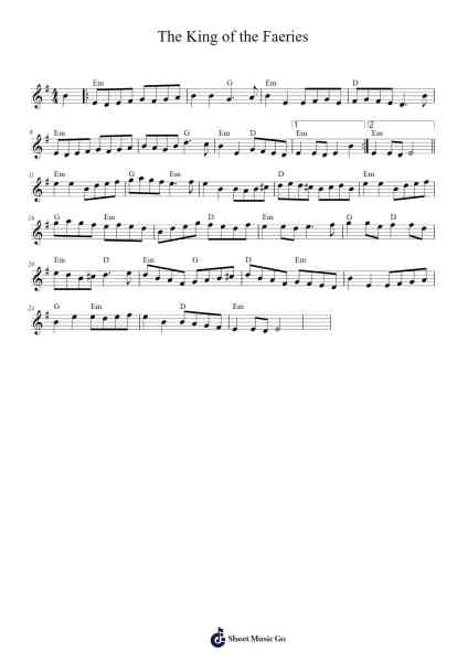 The King of the Faeries Sheet Music by E Minor / Traditional-Arr.Drylie