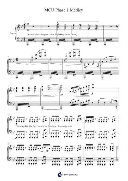 MCU Phase 1 Medley Sheet Music by Alan Silvestri-Arr.Hornwald