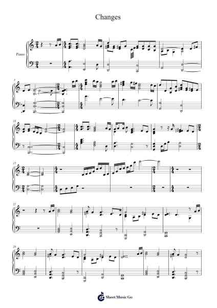 Changes Sheet Music by 2Pac-Arr.Hores