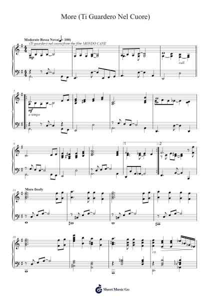 More (Ti Guardero Nel Cuore) Sheet Music by Andy Williams-Arr.Morsechi Billra