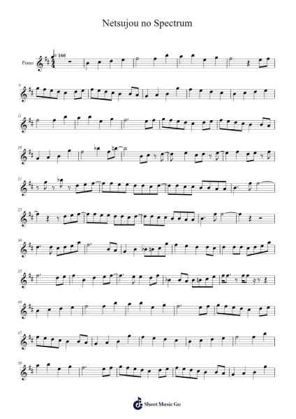 Netsujou no Spectrum Sheet Music by Ikimono Gakari-Arr.Hartkeats