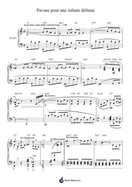 Pavane pour une infante défunte Sheet Music by Maurice Ravel-Arr.Huthorne