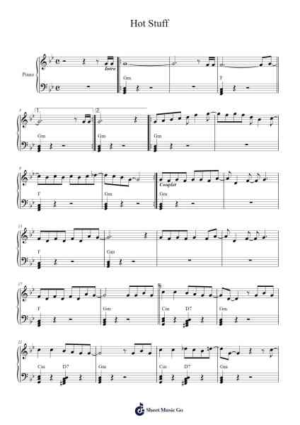 Hot Stuff Sheet Music by Donna Summer-Arr.Osrias Drewnia