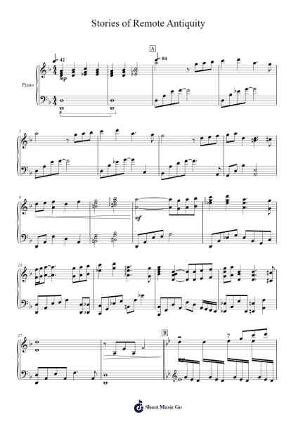 Stories of Remote Antiquity Sheet Music by Yu-Peng Chen-Arr.Babmia