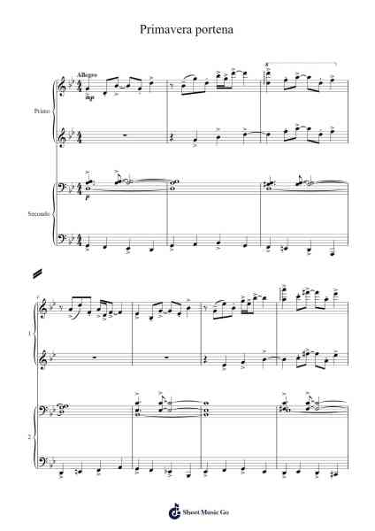 Primavera portena Sheet Music by Astor Piazzolla-Arr.Pading Morsewells
