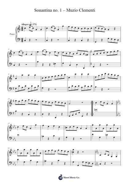 Sonatina No. 1 in C Major, Op. 36: I. Allegro Sheet Music by Muzio Clementi-Arr.Cusnow Noahlis