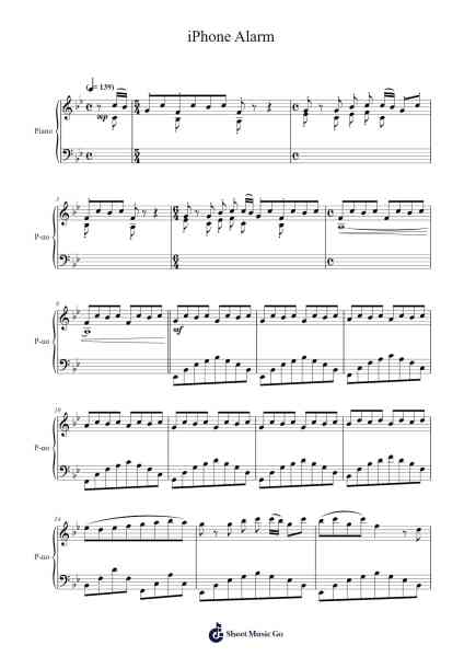iPhone Alarm Sheet Music by Maudty Steelecamp-Arr.Shirvien