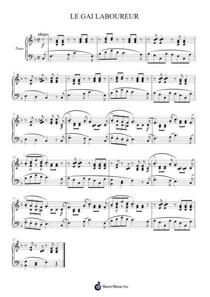Le Gai Laboureur Sheet Music by Robert Schumann-Arr.Wrightcia Leighgai