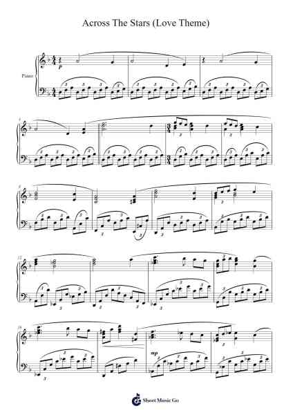 Across The Stars (Love Theme) Sheet Music by John Williams-Arr.Cofearl