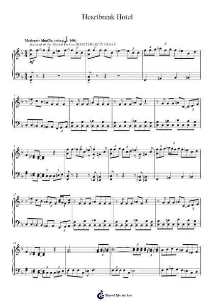 Heartbreak Hotel Sheet Music by Elvis Presley-Arr.Maugvia Browninglogg