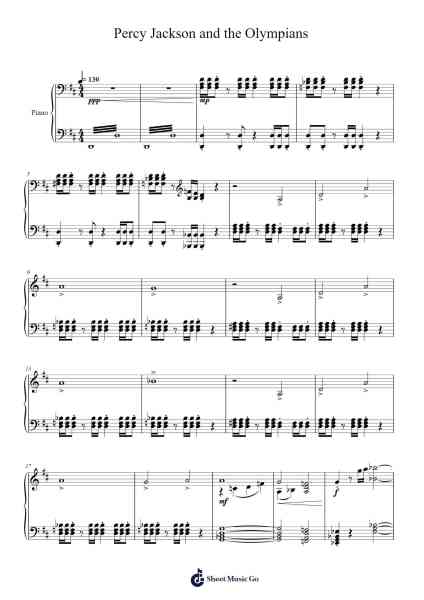 Percy Jackson and the Olympians Sheet Music by Bear McCreary-Arr.Crichriet Hawreen