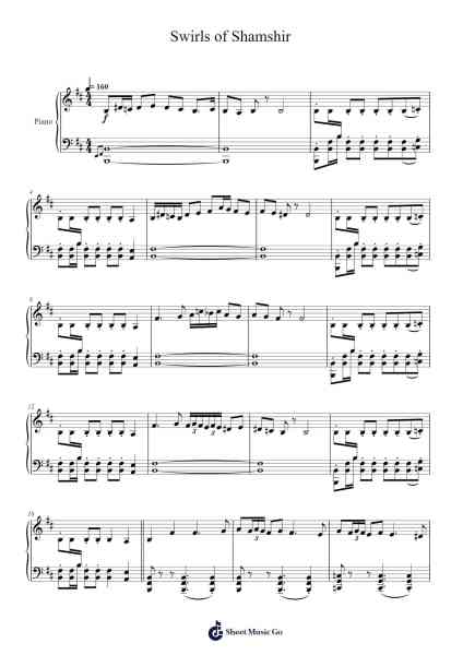 Swirls of Shamshir Sheet Music by Yu-Peng Chen-Arr.Armlogg Maugvelt
