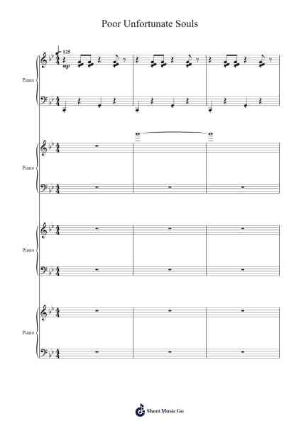Poor Unfortunate Souls Sheet Music by Alan Menken-Arr.Yuledon