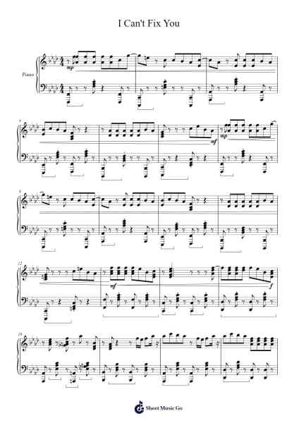 I Can't Fix You Sheet Music by The Living Tombstone-Arr.Pubey