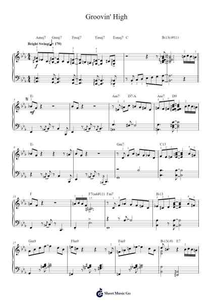 Groovin' High Sheet Music by Charlie Parker-Arr.Lupeg