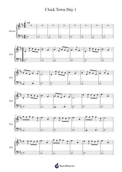 Clock Town Day 1 Sheet Music by Koji Kondo-Arr.Bownio Elroytier