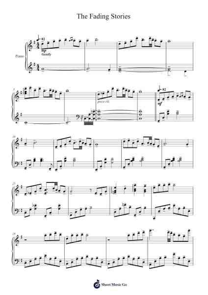 The Fading Stories Sheet Music by Yu-Peng Chen-Arr.Bosphia Wisell