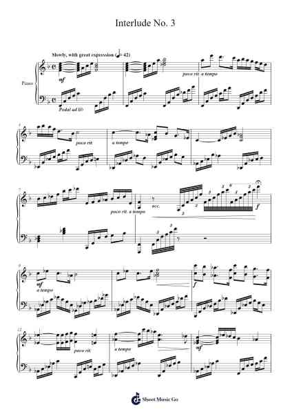 Interlude No. 3 Sheet Music by Vioo'neil-Arr.Charjames
